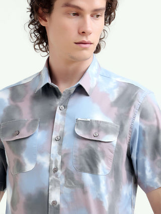 Pastel Blue Watercolor Shirt - New Men's Summer Fashion shop online at Estilocus. Elevate summer style with our pastel blue shirt, featuring unique watercolor prints. Perfect for a casual yet artistic look. Shop now!