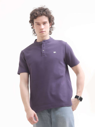 Men's Dusky Purple Henley T-Shirt - New Arrival shop online at Estilocus. Discover the pinnacle of summer style with our dusky purple Henley t-shirt. Perfect for any casual occasion, it offers comfort & a sleek design.