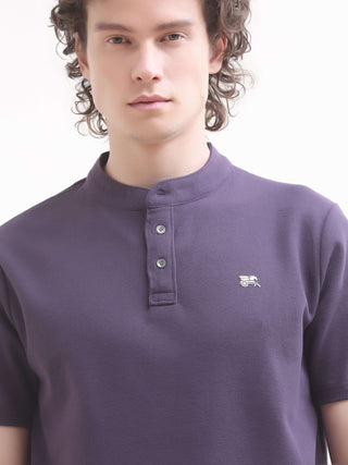 Men's Dusky Purple Henley T-Shirt - New Arrival shop online at Estilocus. Discover the pinnacle of summer style with our dusky purple Henley t-shirt. Perfect for any casual occasion, it offers comfort & a sleek design.