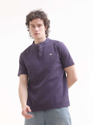 Men's Dusky Purple Henley T-Shirt - New Arrival shop online at Estilocus. Discover the pinnacle of summer style with our dusky purple Henley t-shirt. Perfect for any casual occasion, it offers comfort & a sleek design.