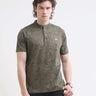 Olive Green Henley T-Shirt - New Men's Casual Wear shop online at Estilocus. Explore the latest in men's fashion with our olive green Henley tee. Perfect for summer, 100% cotton, and a comfortable regular fit. Shop now!