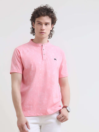 Men's Pink Henley T-Shirt - Lim's Latest Summer Casual shop online at Estilocus. Shop the new Lim solid pink Henley tee - light & stretchy 100% cotton fabric for all-day comfort. Perfect for summer casual wear.