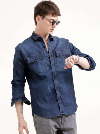 Dusky indigo blue denim shirt - Men's Casual Wear Shop Online at Estilocus. Rock the seasons with this dusky indigo blue denim shirt. Perfect tailoring for a sophisticated look, and breathable cotton to stay cool.