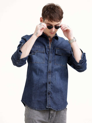 Dusky indigo blue denim shirt - Men's Casual Wear Shop Online at Estilocus. Rock the seasons with this dusky indigo blue denim shirt. Perfect tailoring for a sophisticated look, and breathable cotton to stay cool.