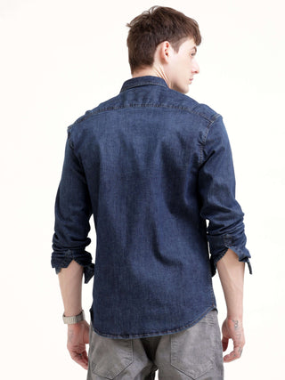 Dusky indigo blue denim shirt - Men's Casual Wear Shop Online at Estilocus. Rock the seasons with this dusky indigo blue denim shirt. Perfect tailoring for a sophisticated look, and breathable cotton to stay cool.