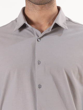 Light Grey Full Sleeve Shirt - Men's Semi Casual