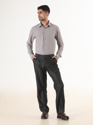 Light Grey Full Sleeve Shirt - Men's Semi Casual