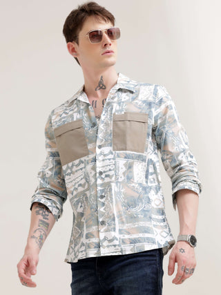 Duval blue abstract print shirt - Men's Casual Wear shop online at Estilocus. Turn heads in our Duval blue abstract print shirt. Breathable cotton & unique design blend style with comfort, ensuring you shine.