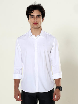 Lucent white seamless solid shirt