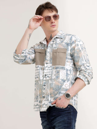 Duval blue abstract print shirt - Men's Casual Wear shop online at Estilocus. Turn heads in our Duval blue abstract print shirt. Breathable cotton & unique design blend style with comfort, ensuring you shine.