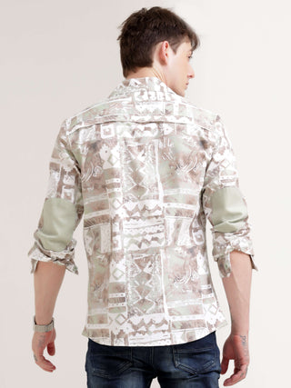 Duval brown abstract print shirt - Men's Casual Wear shop online at Estilocus. Get noticed in our Duval brown abstract print shirt, crafted for comfort & unique style. Perfect for adding a modern twist to any look.