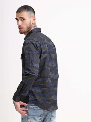 Army Navy Camo Cargo Shirt shop online at Estilocus. Boost your fashion quotient by donning this dark grey shirt from Estilocus. Made from cotton, this printed shirt is designed with full sleeves and a button-down collar. Pair this comfortable-fit shirt w