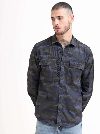 Army Navy Camo Cargo Shirt shop online at Estilocus. Boost your fashion quotient by donning this dark grey shirt from Estilocus. Made from cotton, this printed shirt is designed with full sleeves and a button-down collar. Pair this comfortable-fit shirt w