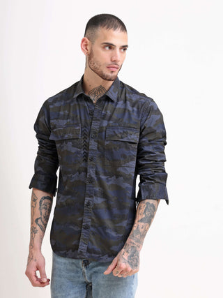 Army Navy Camo Cargo Shirt shop online at Estilocus. Boost your fashion quotient by donning this dark grey shirt from Estilocus. Made from cotton, this printed shirt is designed with full sleeves and a button-down collar. Pair this comfortable-fit shirt w