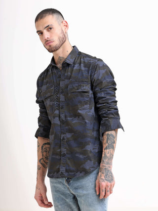 Army Navy Camo Cargo Shirt shop online at Estilocus. Boost your fashion quotient by donning this dark grey shirt from Estilocus. Made from cotton, this printed shirt is designed with full sleeves and a button-down collar. Pair this comfortable-fit shirt w