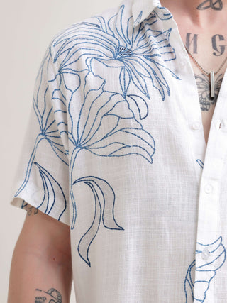 Floral printed blue half sleeve shirt - Men's Casual Wear shop online at Estilocus. Embrace the summer with our Floral printed blue half sleeve shirt. Perfect for Hawaiian days, its comfy & stylish fit makes it a streetwear favorite.