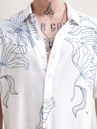 Floral printed blue half sleeve shirt - Men's Casual Wear shop online at Estilocus. Embrace the summer with our Floral printed blue half sleeve shirt. Perfect for Hawaiian days, its comfy & stylish fit makes it a streetwear favorite.