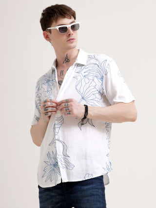 Floral printed blue half sleeve shirt - Men's Casual Wear shop online at Estilocus. Embrace the summer with our Floral printed blue half sleeve shirt. Perfect for Hawaiian days, its comfy & stylish fit makes it a streetwear favorite.