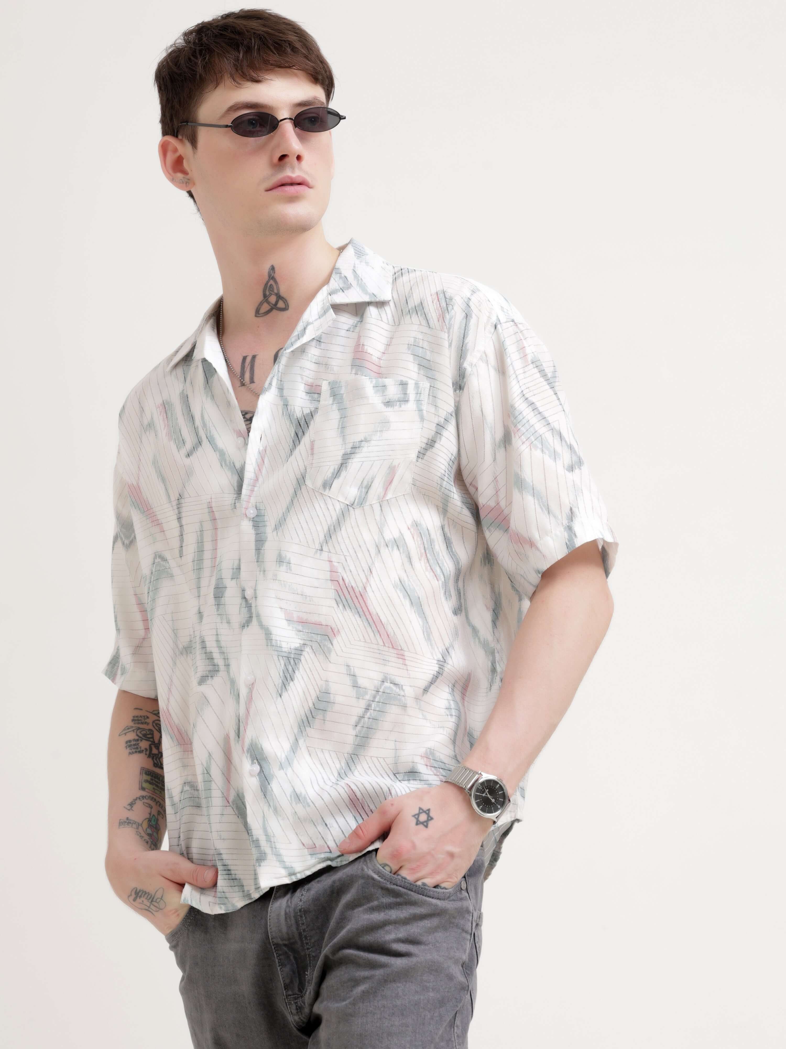 Unique vision blue crochet oversized shirt - Men's Casual Wear shop online at Estilocus. Slip into summer with our blue crochet oversized shirt. Ideal for Hawaiian vibes, comfy & stylish with a relaxed fit. Grab yours now!