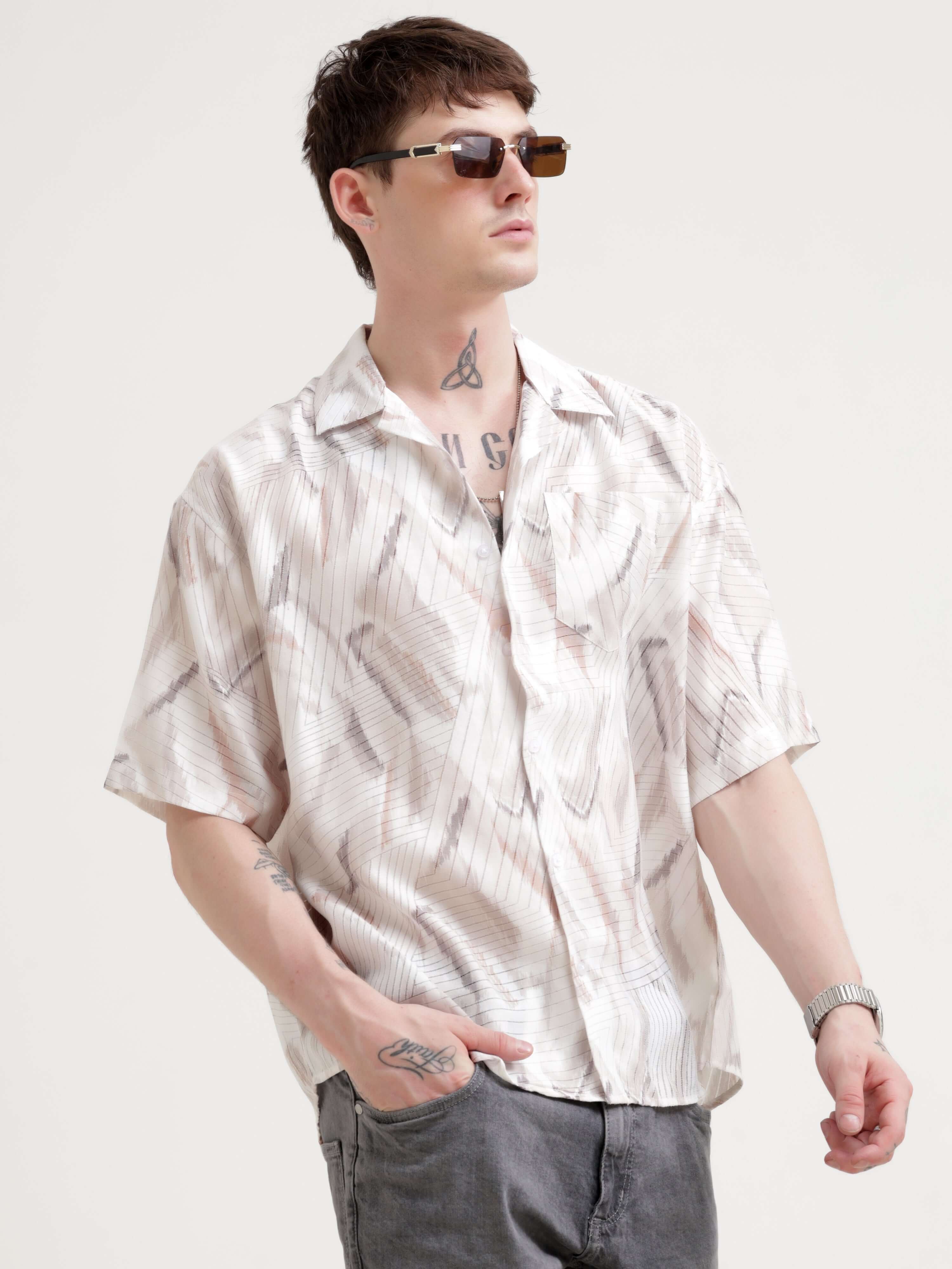 Unique vision brown crochet oversized shirt - Men's Casual Wear shop online at Estilocus. Embrace summer with our Unique Vision Brown Crochet Oversized Shirt. Perfect for a relaxed, streetwear vibe with a comfortable, lightweight fit.