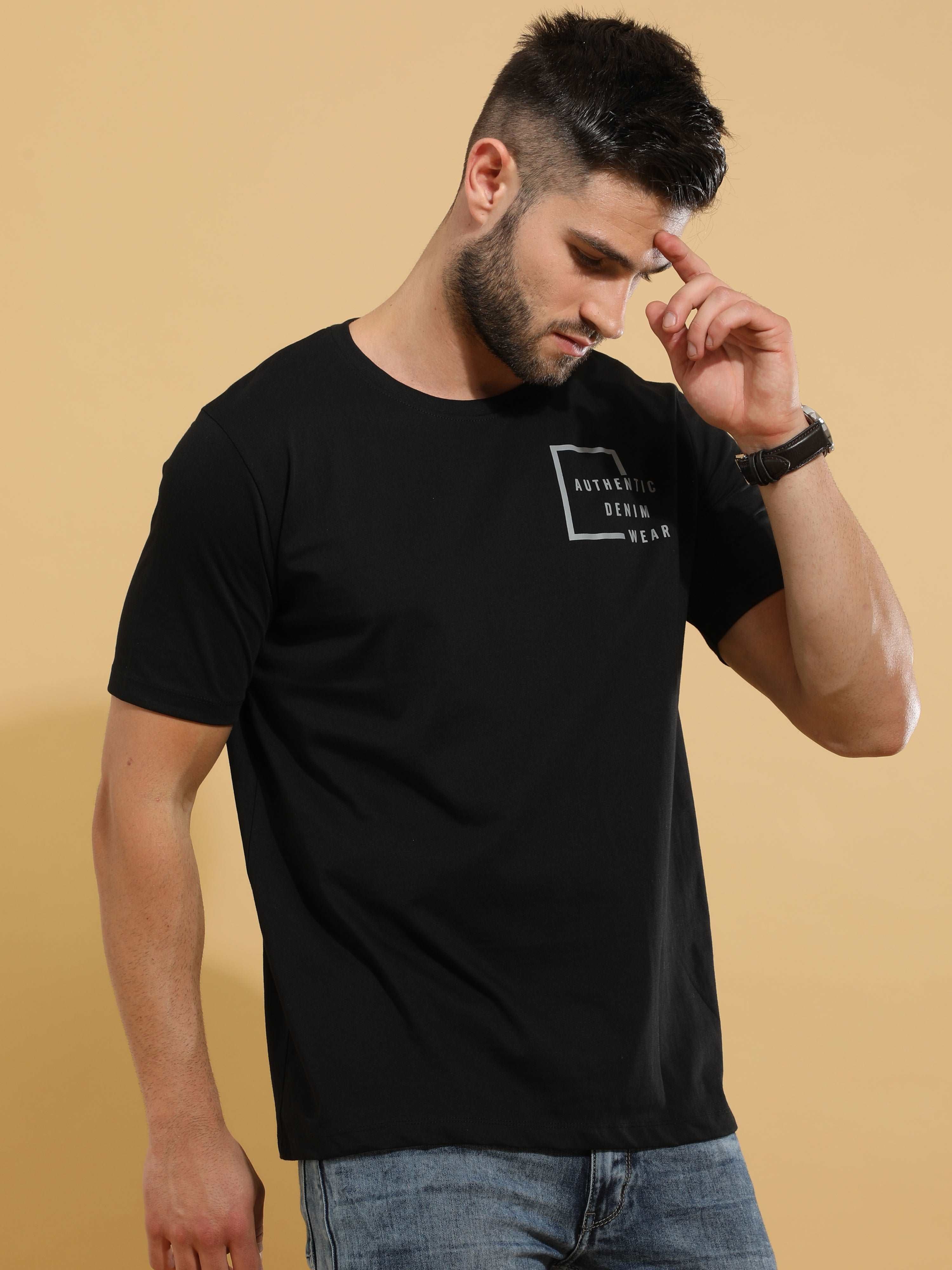 Black Authetic Crewneck T-Shirt_ T-Shirt_ estilocus