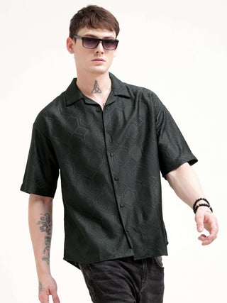 Texturiche quad green crochet oversized shirt - Men's Casual Wear shop online at Estilocus. Rock summer with our Texturiche quad green crochet shirt! Perfect for a relaxed, stylish look. Comfy, oversized fit for all-day wear.