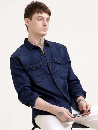 Storm indigo blue denim shirt - Men's Casual Wear Shop Online at Estilocus. Rock the Storm indigo blue denim shirt! Perfect for any season, it offers both cool comfort and polished style. A must-have for your wardrobe.