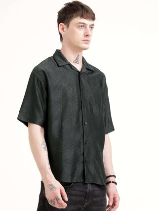 Texturiche quad green crochet oversized shirt - Men's Casual Wear shop online at Estilocus. Rock summer with our Texturiche quad green crochet shirt! Perfect for a relaxed, stylish look. Comfy, oversized fit for all-day wear.