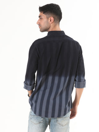 Midnight Black Shaded Stripes Shirt