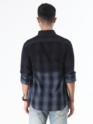 Charcoal Grey Shaded Stripes Shirt