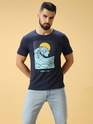 Chest Screen Print Crew Neck T-Shirt shop online at Estilocus. This pure cotton printed T-shirt is a stylish go-to for laidback days. Cut in a comfy regular fit. • 100% Cotton knitted interlock 190GSM• Bio washed fabric• Round neck T-shirt • Half sleeve •