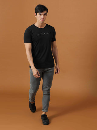 Black Luminescent Printed T Shirt shop online at Estilocus. 100% Cotton Designed and printed on knitted fabric. The fabric is stretchy and lightweight, with a soft skin feel and no wrinkles. Crew neck collar which is smooth on the neck and keeps you comfo