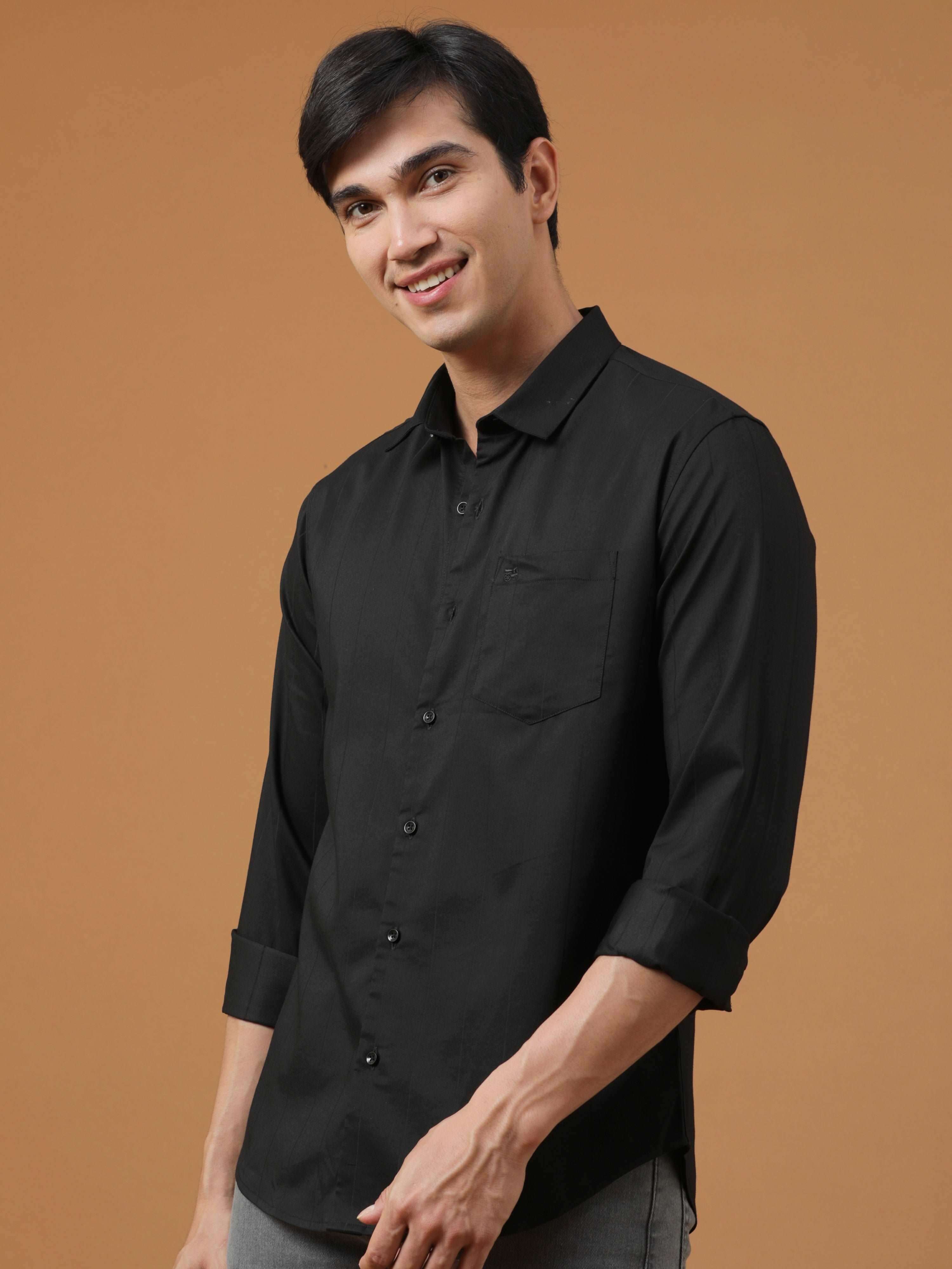 Black Stripe Casual Shirt