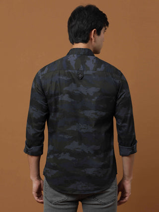 Army Navy Camo full sleeve Shirt shop online at Estilocus. 100% Cotton , Full-sleeve solid shirt Cut and sew placket Regular collar Double button edge cuff Double pocket with flap Curved bottom hemline All double needle construction, finest quality sewing