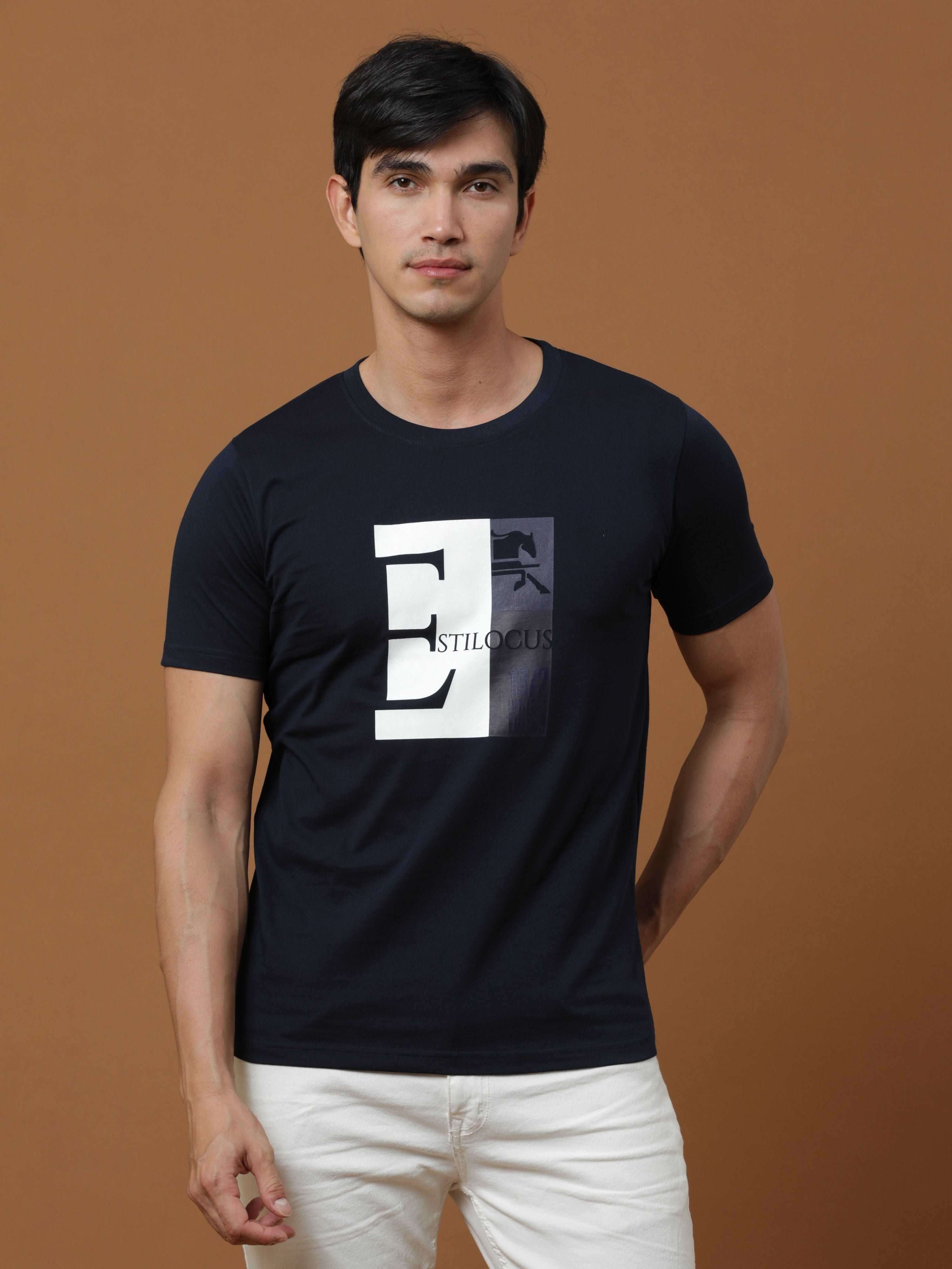 Vintage Edition Printed Navy T Shirt shop online at Estilocus. 100% Cotton Designed and printed on knitted fabric. The fabric is stretchy and lightweight, with a soft skin feel and no wrinkles. Crew neck collar which is smooth on the neck and keeps you co