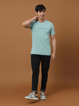 Aqua Luminescent Printed T Shirt shop online at Estilocus. 100% Cotton Designed and printed on knitted fabric. The fabric is stretchy and lightweight, with a soft skin feel and no wrinkles. Crew neck collar which is smooth on the neck and keeps you comfor