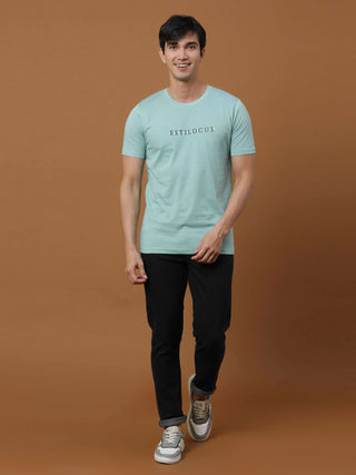 Aqua Luminescent Printed T Shirt shop online at Estilocus. 100% Cotton Designed and printed on knitted fabric. The fabric is stretchy and lightweight, with a soft skin feel and no wrinkles. Crew neck collar which is smooth on the neck and keeps you comfor