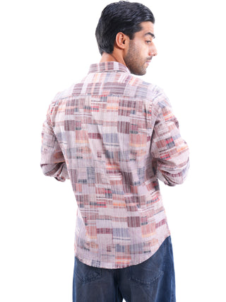 Amberglow Multi-colored Ribbed Casual Shirt