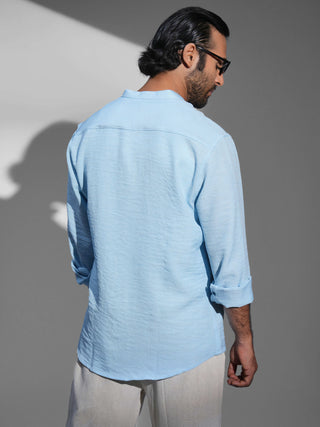 Winter sky blue Iron-free Kurta