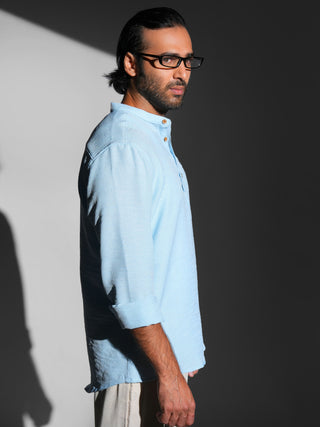 Winter sky blue Iron-free Kurta