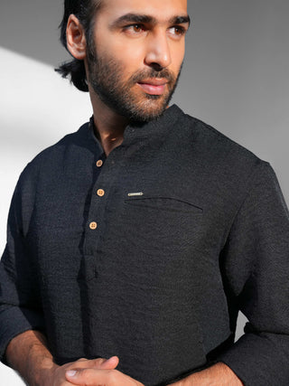 Caviar Black Iron-free Kurta