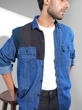 Mood Indigo Dual Tone  Denim Shirt