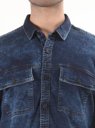 Dark Navy Washed Denim Shirt