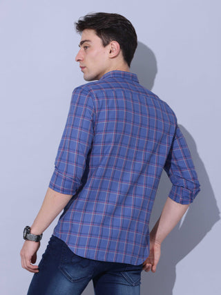 Blue Check Full Sleeve Casual Shirt shop online at Estilocus. • Full-sleeve check shirt with regular collar • Double button square cuff • Single pocket with logo embroidery • Curved hemline • Finest quality sewing • Machine wash care • Suitable to wear wi