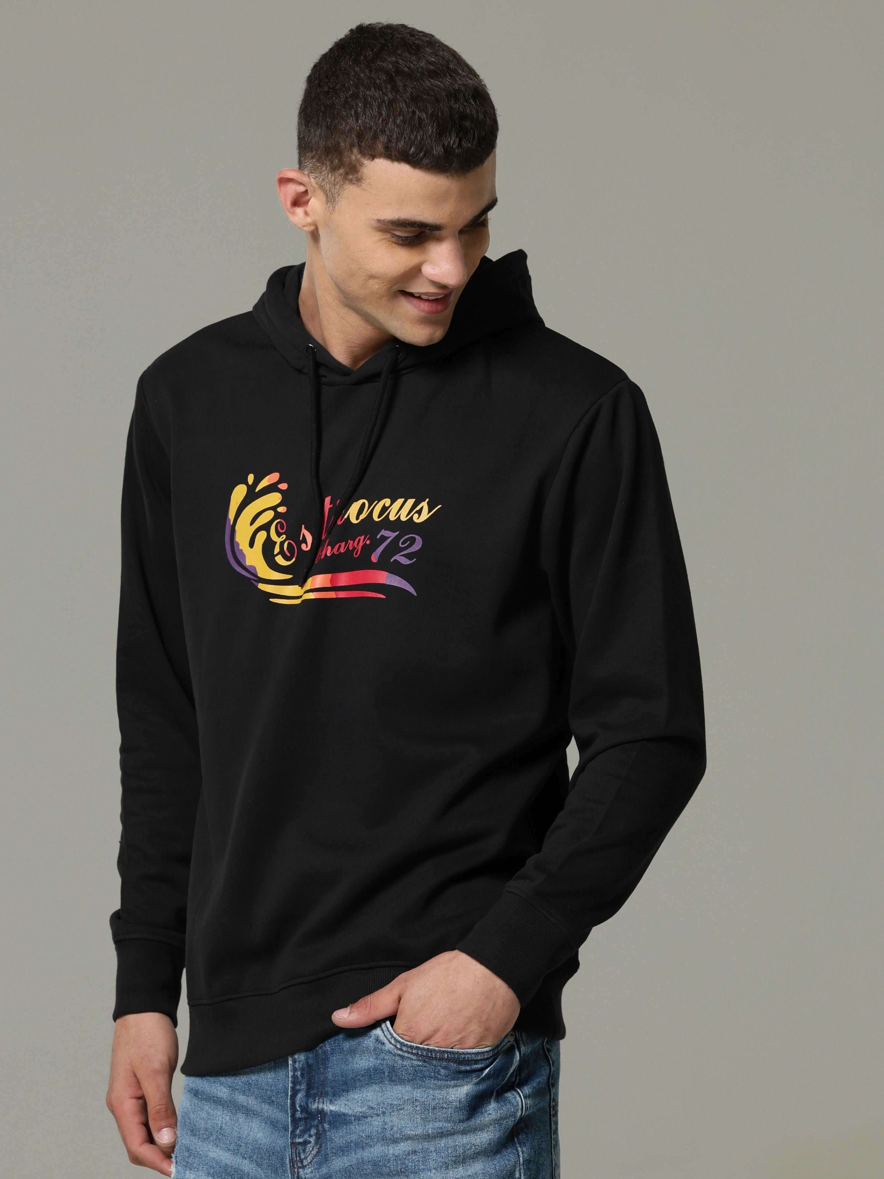 Black Hooded Neck With Drawstring shop online at Estilocus. • Crew neck with an attached hood • Adjustable hood with drawcord •A regular fit with long sleeves •Zipper and pocketless • Dress it up with a pair of Denim or Joggers Fit : Comfort fit Size : Th