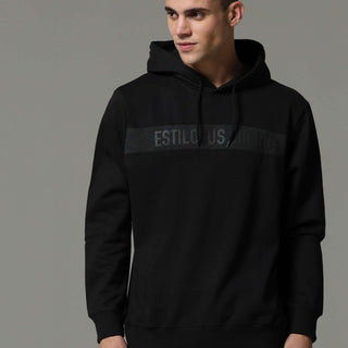 Black Charg Hoodie shop online at Estilocus. • Crew neck with an attached hood • Adjustable hood with drawcord •A regular fit with long sleeves •Zipper and pocketless • Dress it up with a pair of Denim or Joggers Fit : Comfort fit Size : The model is wear