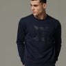 Vintage Edition Navy Blue Sweat Shirt shop online at Estilocus. • Crew neck• Long sleeve• Ribbing around neckline, Cuff & hem• HD quality print and fine embroidery Fit : Comfort fit Size : The model is wearing M size Model height : 6 Feet Wash care : Cold
