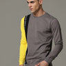 Charg Colorblock Steel Gray Sweat Shirt shop online at Estilocus. • Crew neck • Long sleeve • Ribbing around neckline, Cuff & hem • High quality print and fine embroidery Fit : Comfort fit Size : The model is wearing M size Model height : 6 Feet Wash care