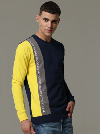 Charg Colorblock Blue Sweat Shirt shop online at Estilocus. • Crew neck• Long sleeve• Ribbing around neckline, Cuff & hem• Contrasting patch work. Fit : Comfort fit Size : The model is wearing M size Model height : 6 Feet Wash care : Cold machine wash