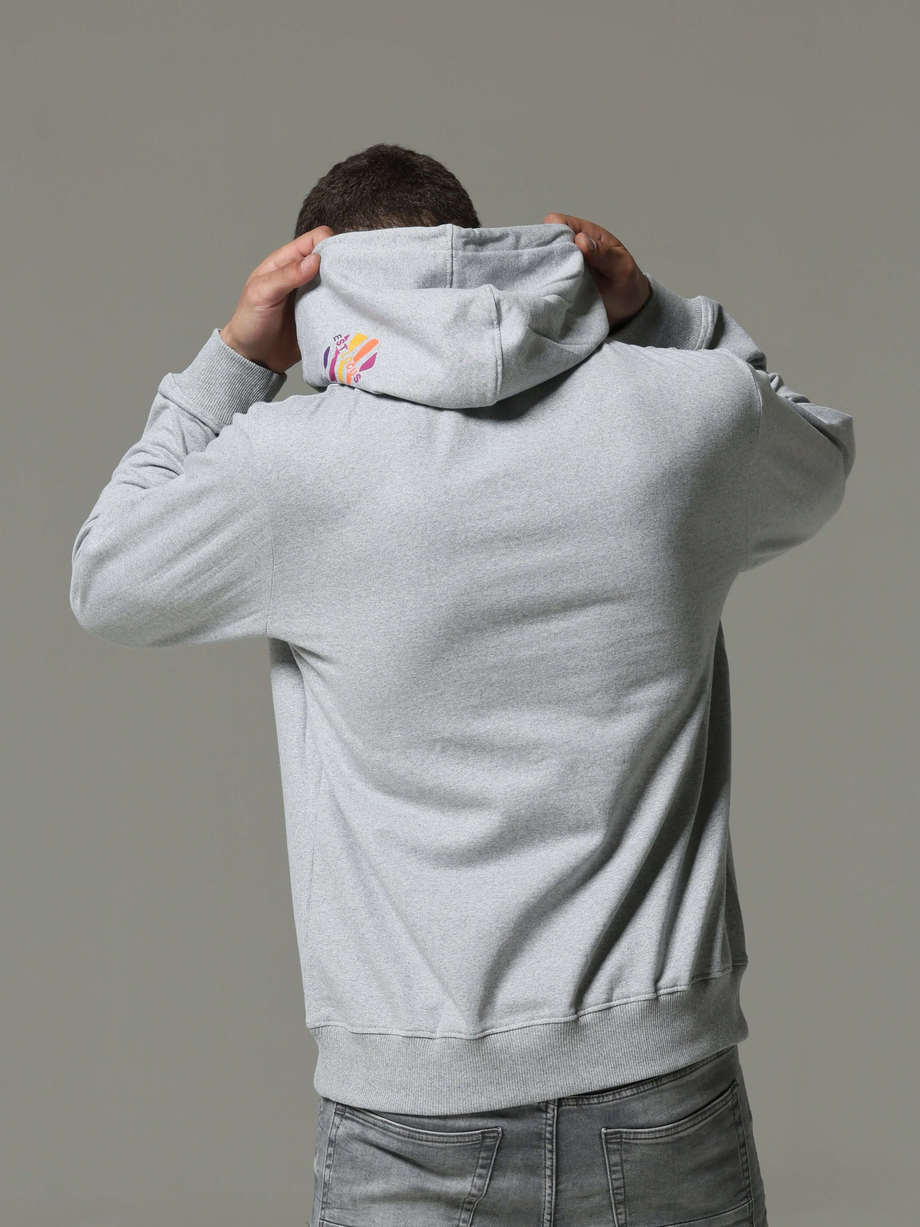 Gray Hooded Neck With Drawstring